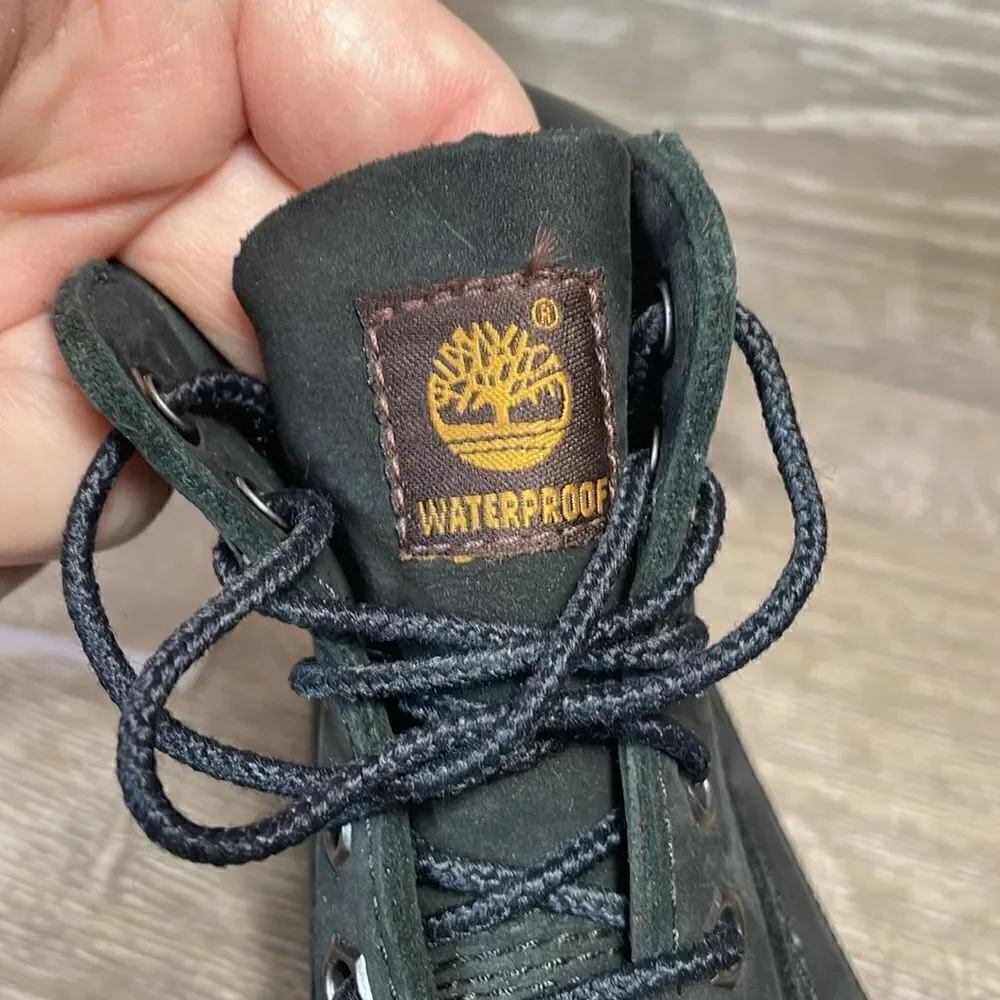 Timberland 6” Classic Waterproof Black Leather Toddler Boy Size 7 Lace Up Boots